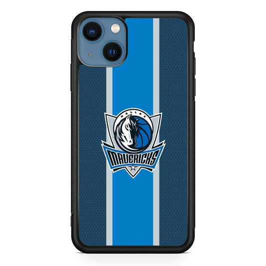 Dallas Mavericks Dot Blue Patern iPhone 15 Case-Rubber Black (2D Case)-Oxvistore