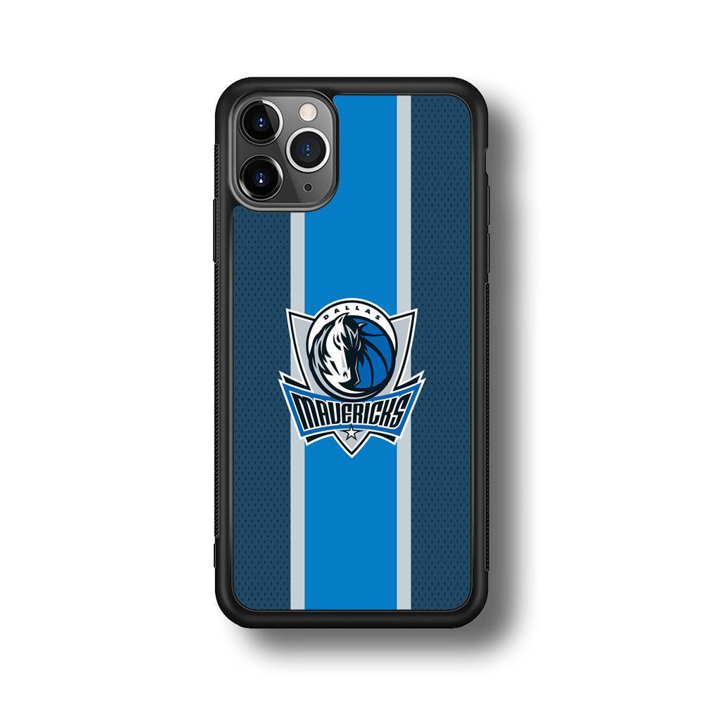 Dallas Mavericks Dot Blue Patern iPhone 11 Pro Max Case-Rubber Black (2D Case)-Oxvistore