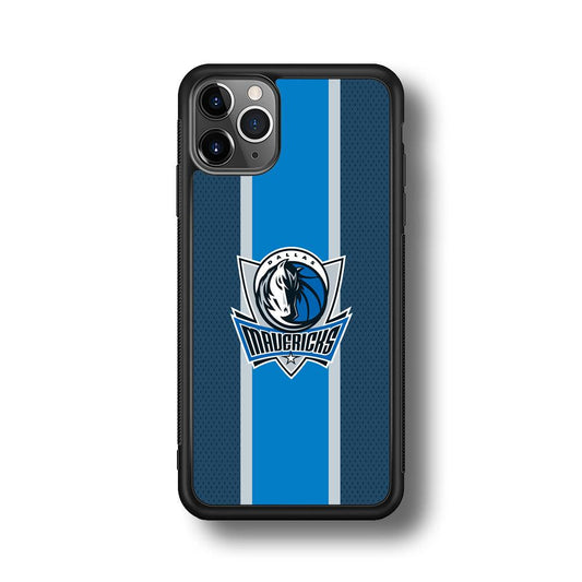 Dallas Mavericks Dot Blue Patern iPhone 11 Pro Max Case-Rubber Black (2D Case)-Oxvistore