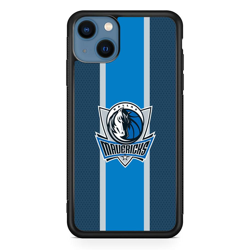 Dallas Mavericks Dot Blue Patern iPhone 15 Plus Case-Rubber Black (2D Case)-Oxvistore