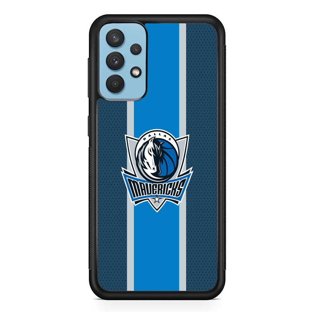 Dallas Mavericks Dot Blue Patern Samsung Galaxy A32 Case-Rubber Black (2D Case)-Oxvistore