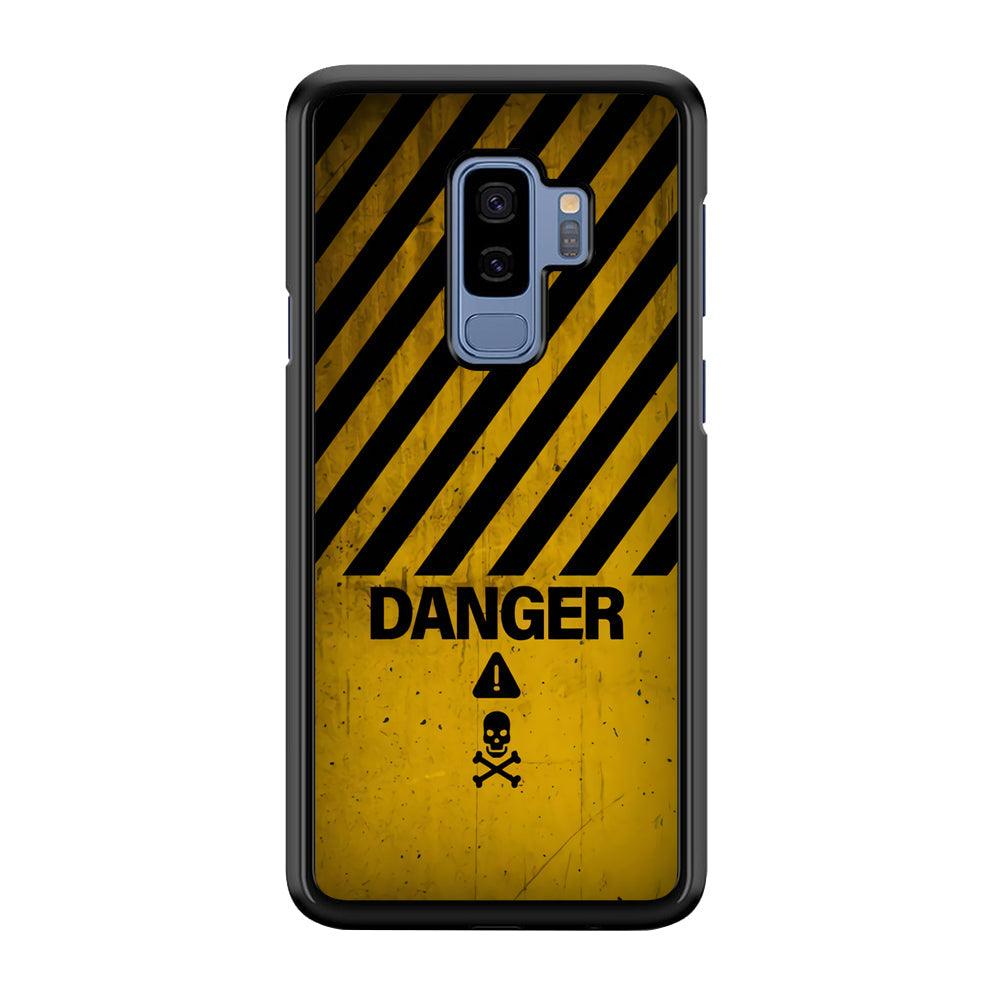 Danger Far Away From My Phone Samsung Galaxy S9 Plus Case-Rubber Black (2D Case)-Oxvistore