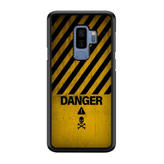 Danger Far Away From My Phone Samsung Galaxy S9 Plus Case-Rubber Black (2D Case)-Oxvistore