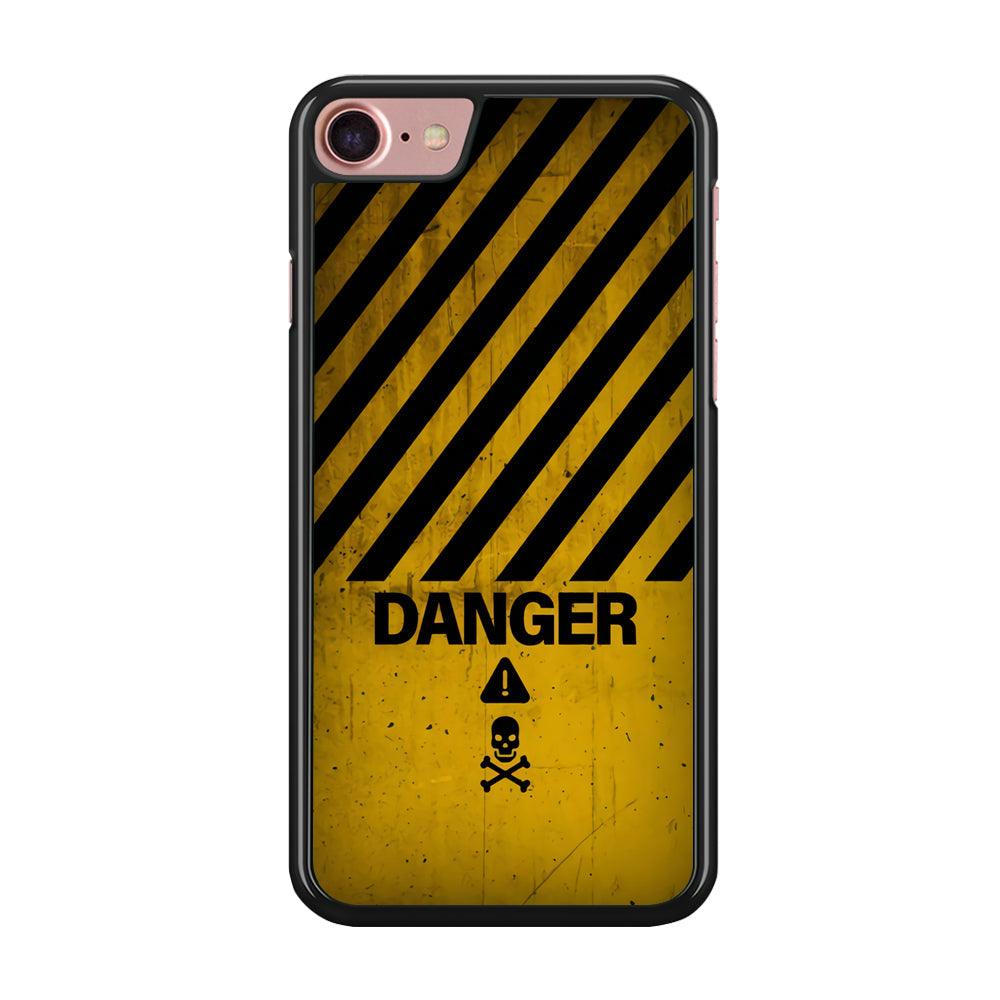 Danger Far Away From My Phone iPhone 7 Case-Rubber Black (2D Case)-Oxvistore