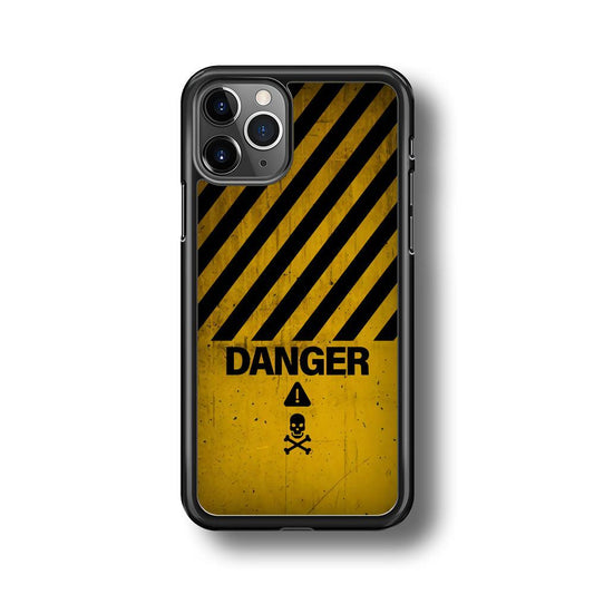Danger Far Away From My Phone iPhone 11 Pro Max Case-Rubber Black (2D Case)-Oxvistore