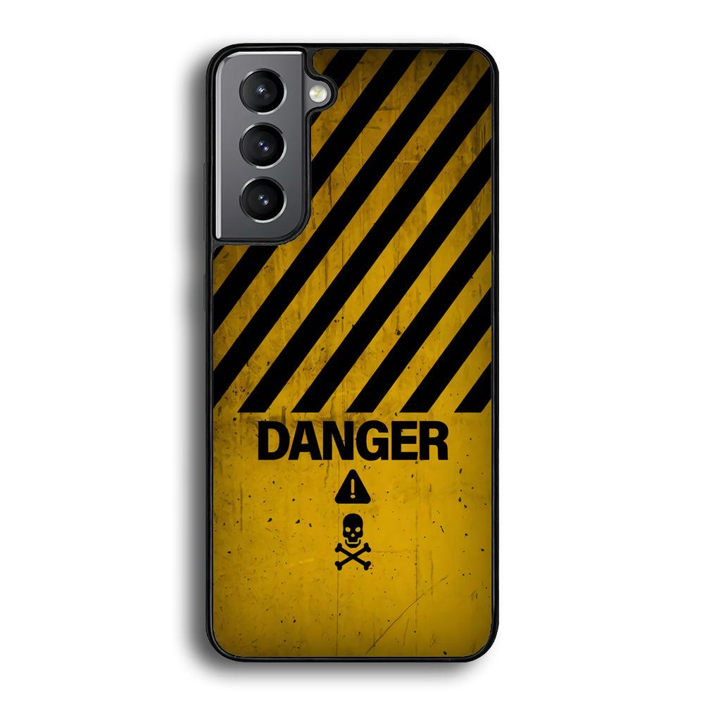 Danger Far Away From My Phone Samsung Galaxy S22 Plus Case-Rubber Black (2D Case)-Oxvistore