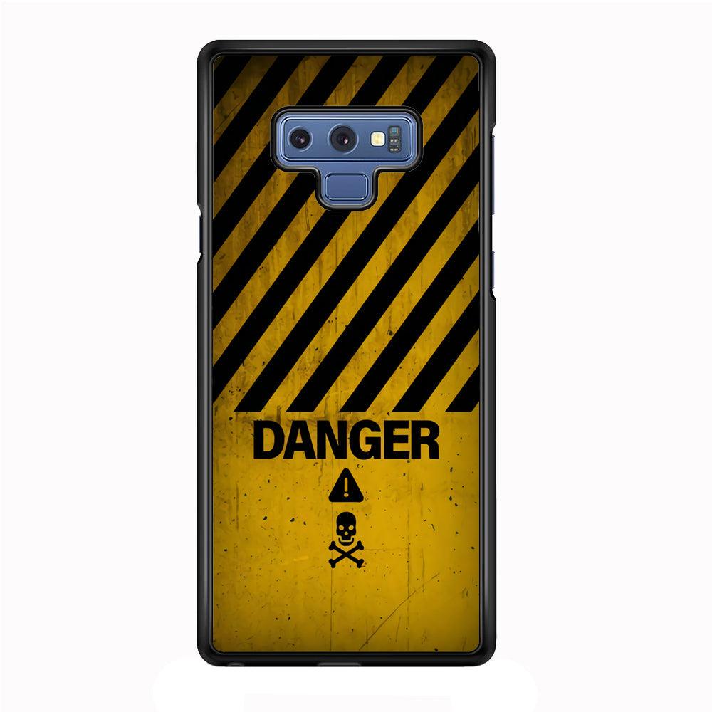 Danger Far Away From My Phone Samsung Galaxy Note 9 Case-Rubber Black (2D Case)-Oxvistore
