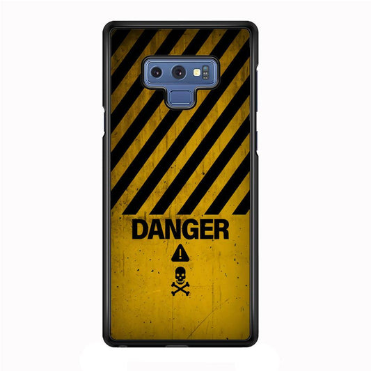 Danger Far Away From My Phone Samsung Galaxy Note 9 Case-Rubber Black (2D Case)-Oxvistore