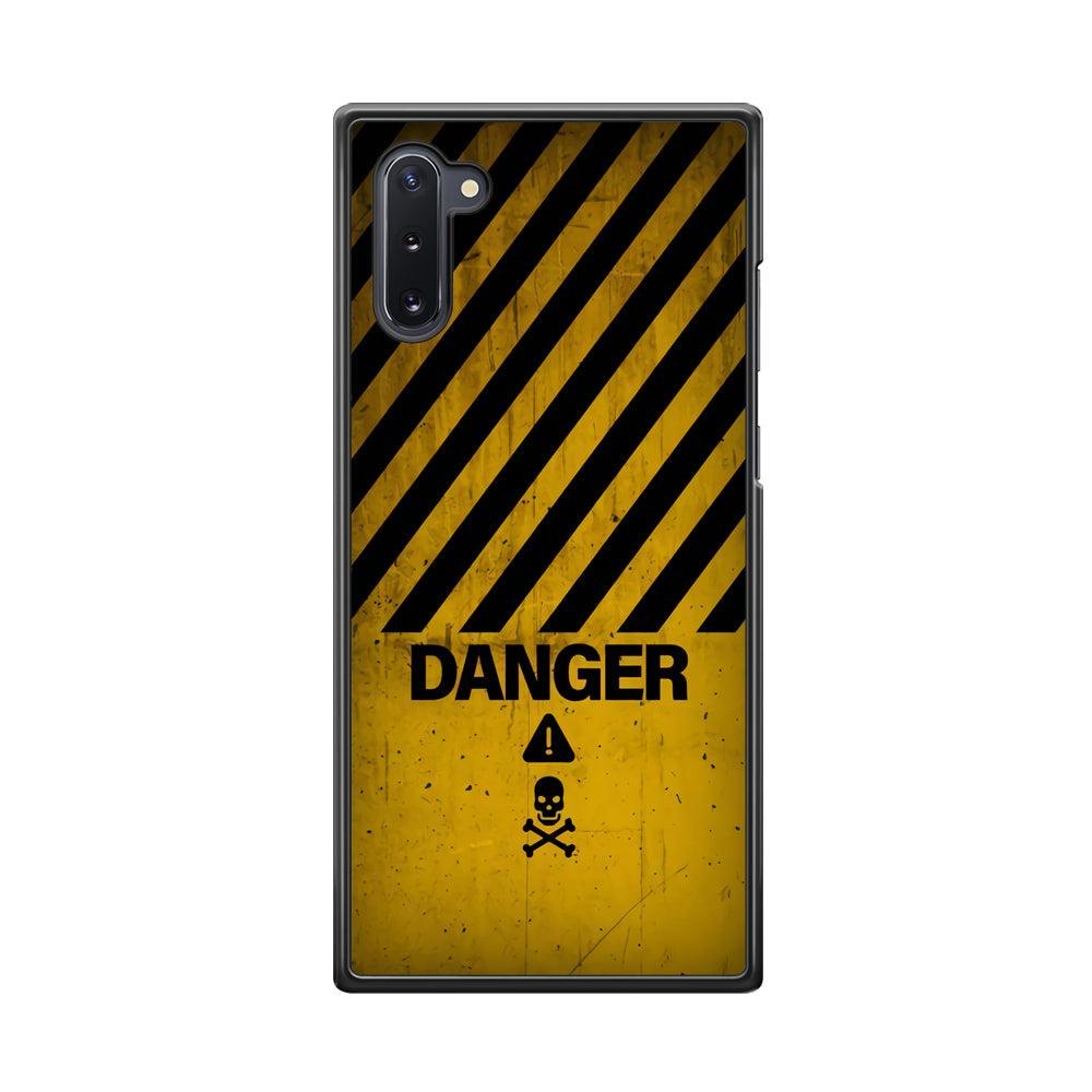 Danger Far Away From My Phone Samsung Galaxy Note 10 Case-Rubber White (2D Case)-Oxvistore