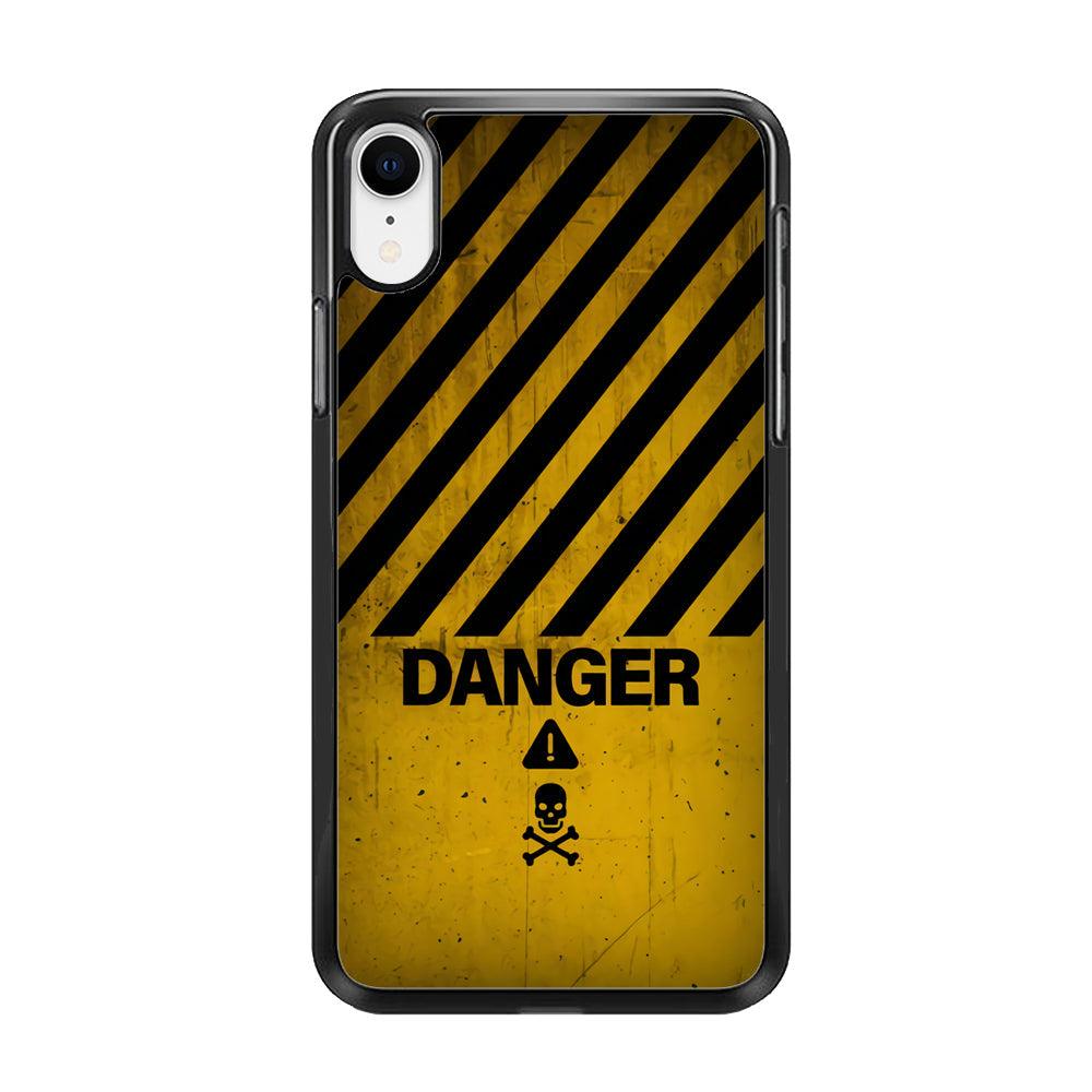 Danger Far Away From My Phone iPhone XR Case-Rubber Black (2D Case)-Oxvistore