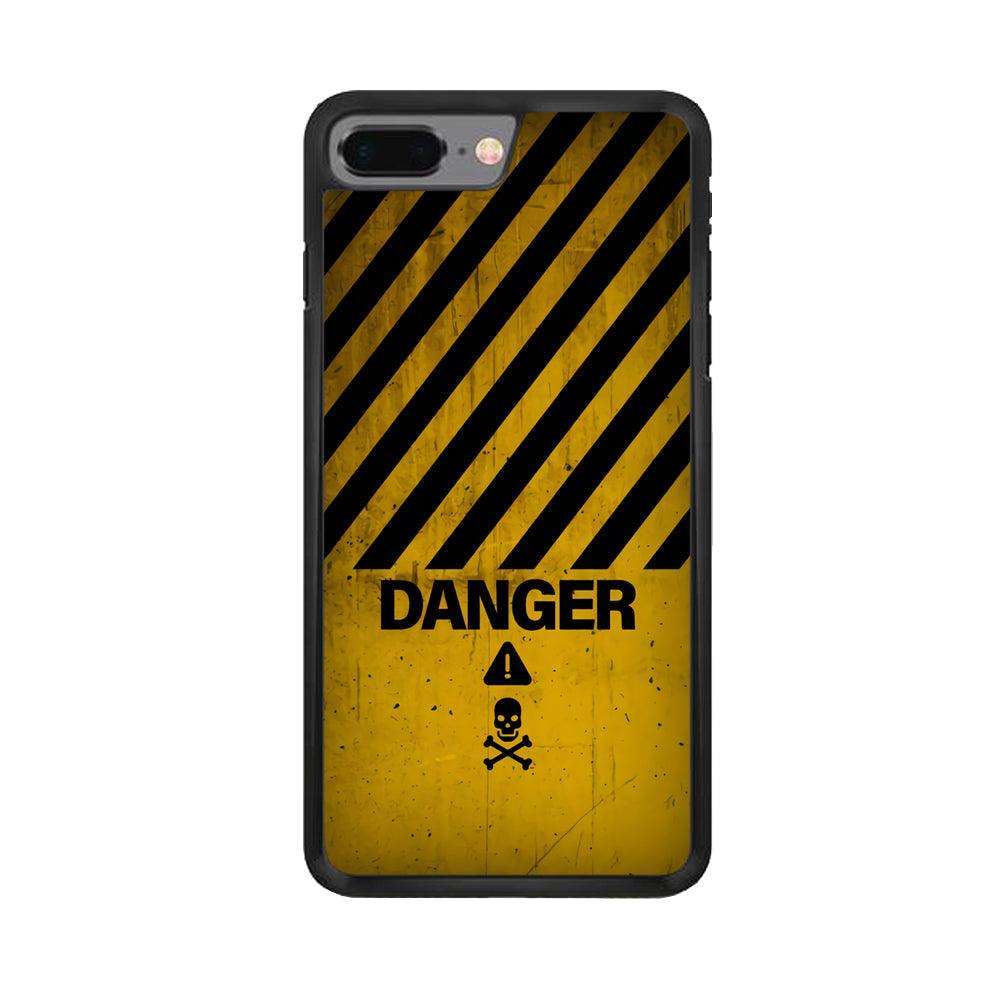 Danger Far Away From My Phone iPhone 8 Plus Case-Rubber Black (2D Case)-Oxvistore