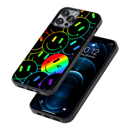 Dark Rainbow Smiley Face 2D Rubber Phone Case