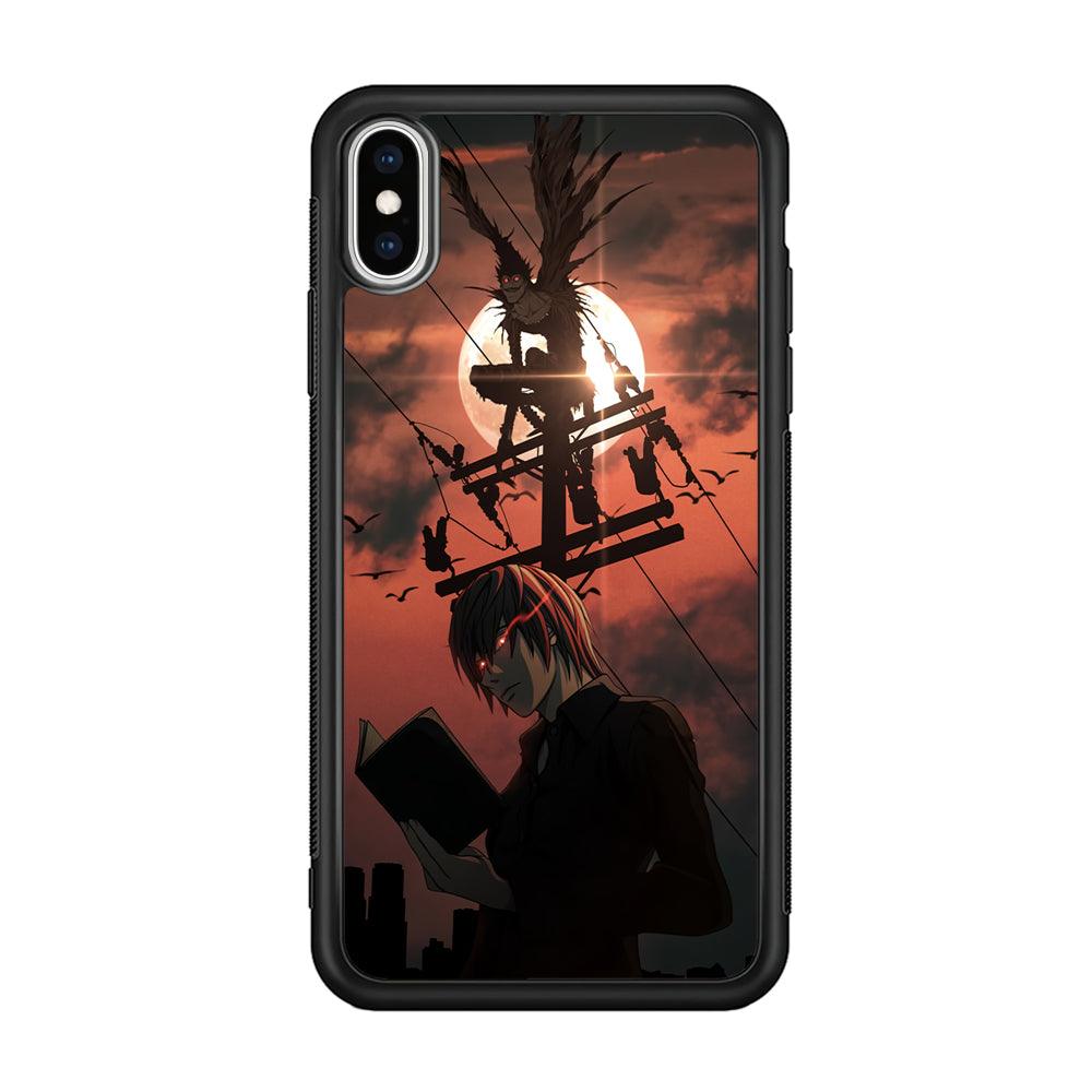 Death Note After The Moon Coming iPhone Xs Max Case-Rubber Black (2D Case)-Oxvistore