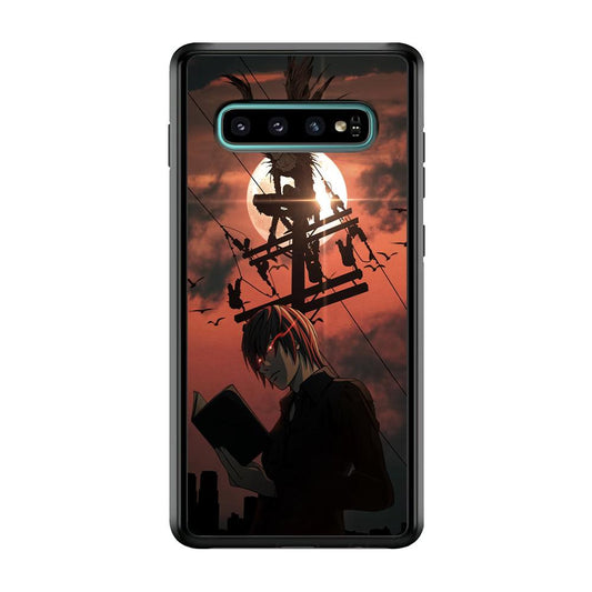 Death Note After The Moon Coming Samsung Galaxy S10 Case-Rubber Black (2D Case)-Oxvistore