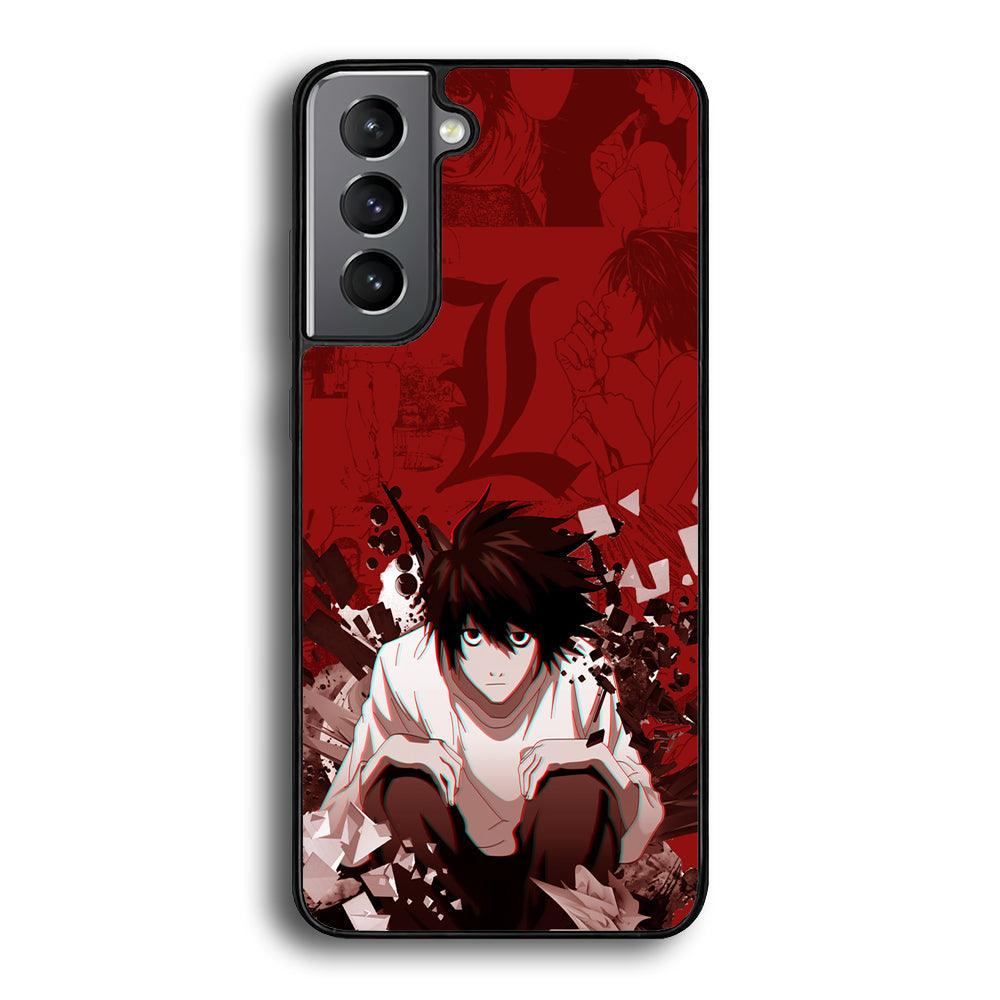 Death Note Stare of L Samsung Galaxy S21 Plus Case-Rubber Black (2D Case)-Oxvistore
