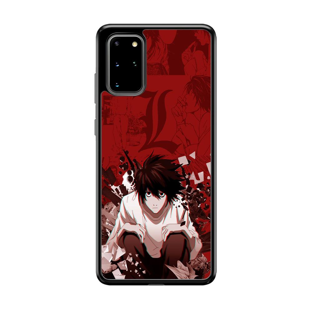 Death Note Stare of L Samsung Galaxy S20 Plus Case-Rubber Black (2D Case)-Oxvistore