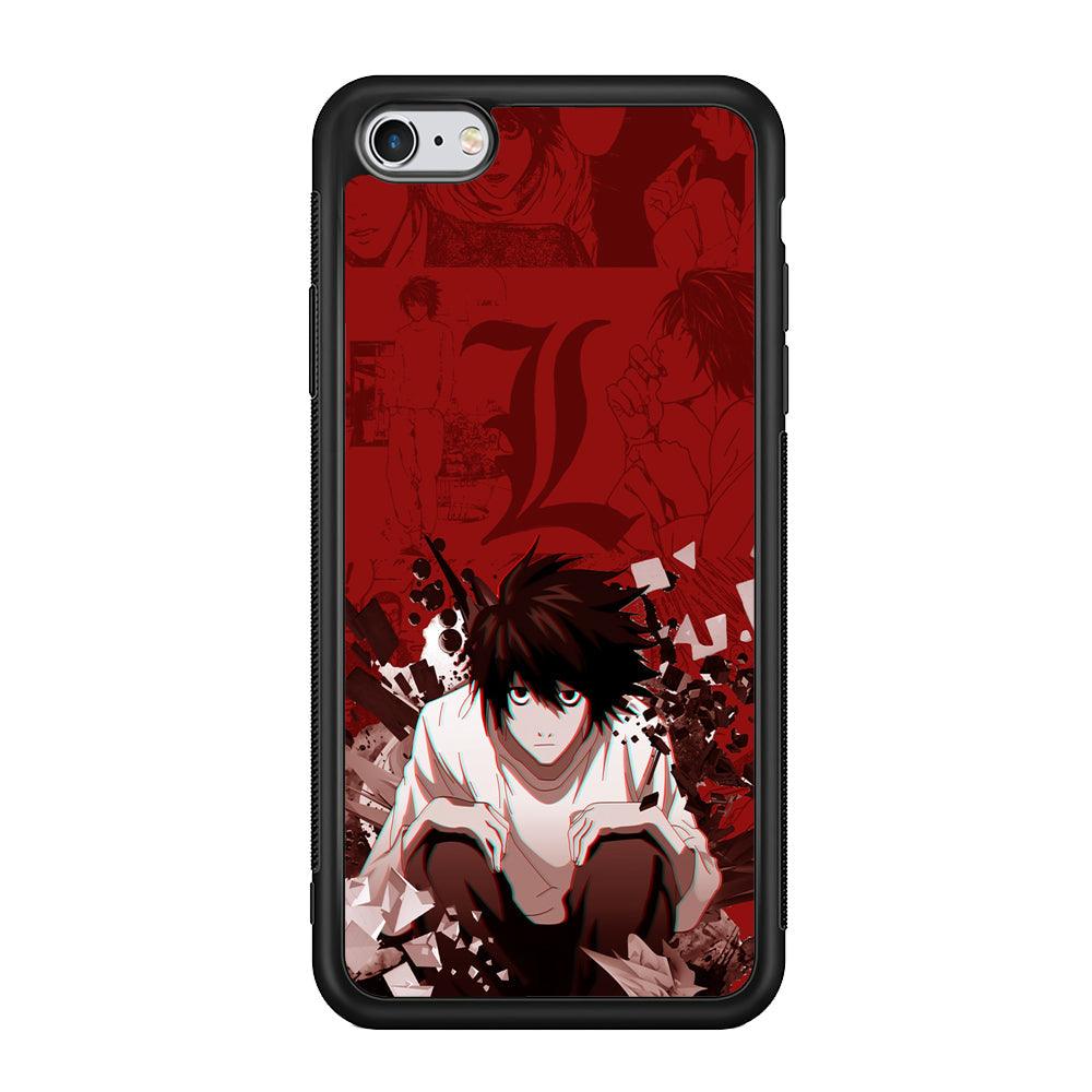 Death Note Stare of L iPhone 6 Plus | 6s Plus Case-Rubber Black (2D Case)-Oxvistore