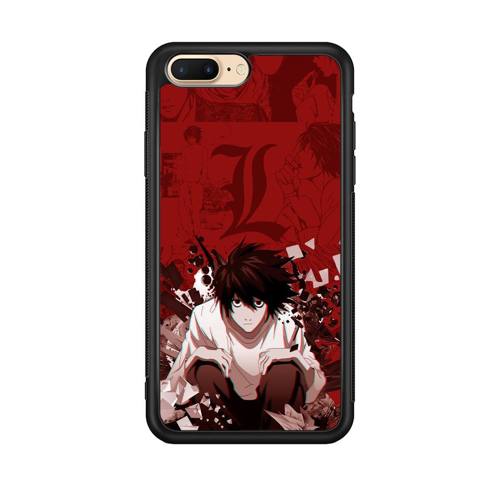 Death Note Stare of L iPhone 7 Plus Case-Rubber Black (2D Case)-Oxvistore