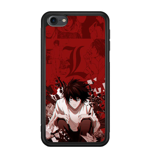 Death Note Stare of L iPod Touch 6 Case-Rubber Black (2D Case)-Oxvistore
