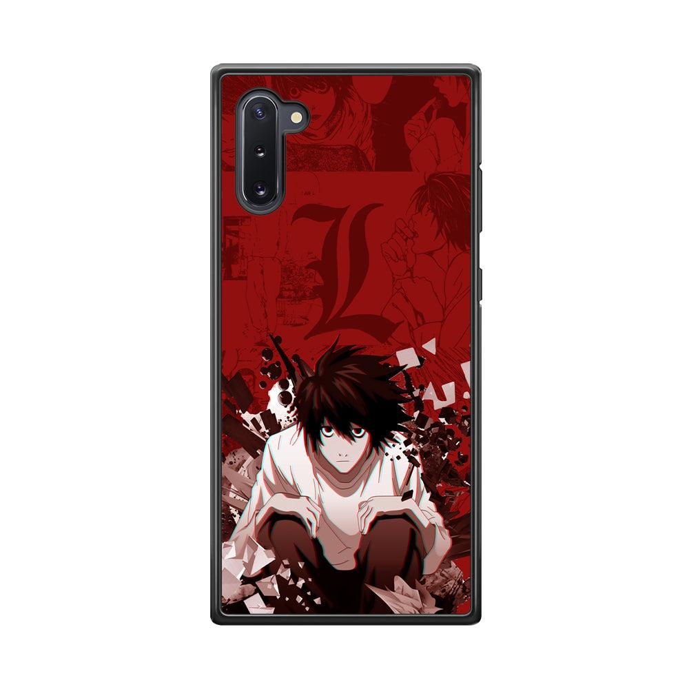 Death Note Stare of L Samsung Galaxy Note 10 Case-Rubber Black (2D Case)-Oxvistore