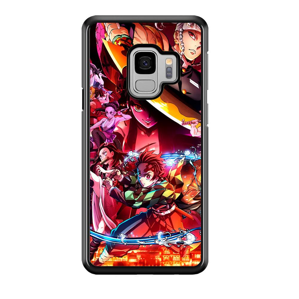 Demon Slayer Blades of Liberty Samsung Galaxy S9 Case-Rubber Black (2D Case)-Oxvistore