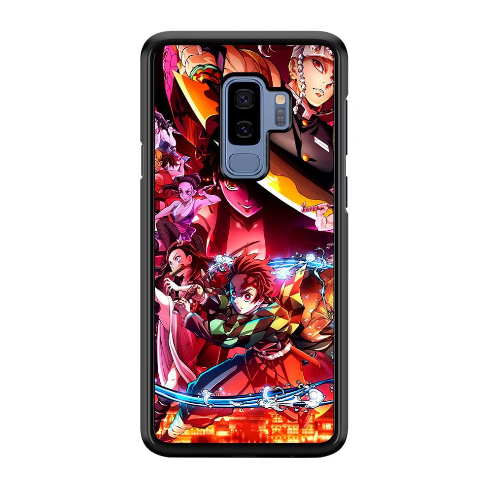 Demon Slayer Blades of Liberty Samsung Galaxy S9 Plus Case-Rubber Black (2D Case)-Oxvistore