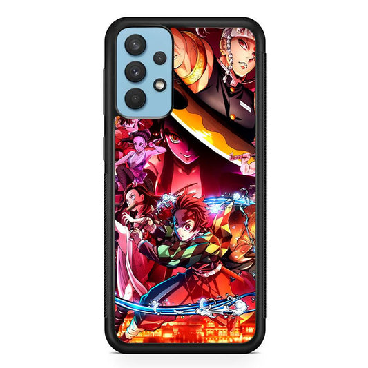 Demon Slayer Blades of Liberty Samsung Galaxy A32 Case-Rubber Black (2D Case)-Oxvistore