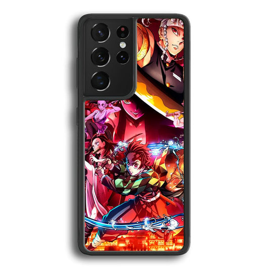 Demon Slayer Blades of Liberty Samsung Galaxy S22 Ultra Case-Rubber Black (2D Case)-Oxvistore