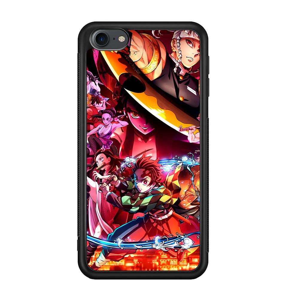 Demon Slayer Blades of Liberty iPod Touch 6 Case-Rubber Black (2D Case)-Oxvistore