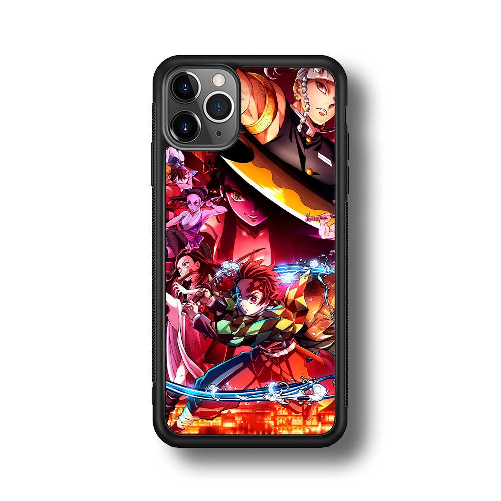 Demon Slayer Blades of Liberty iPhone 11 Pro Max Case-Rubber Black (2D Case)-Oxvistore