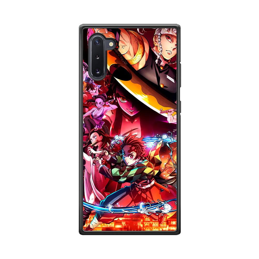 Demon Slayer Blades of Liberty Samsung Galaxy Note 10 Case-Rubber Black (2D Case)-Oxvistore