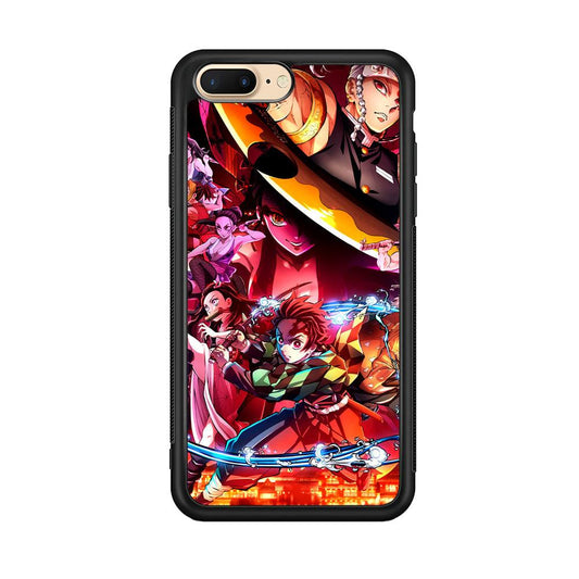 Demon Slayer Blades of Liberty iPhone 7 Plus Case-Rubber Black (2D Case)-Oxvistore