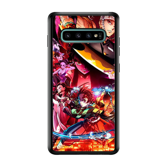 Demon Slayer Blades of Liberty Samsung Galaxy S10 Case-Rubber Black (2D Case)-Oxvistore