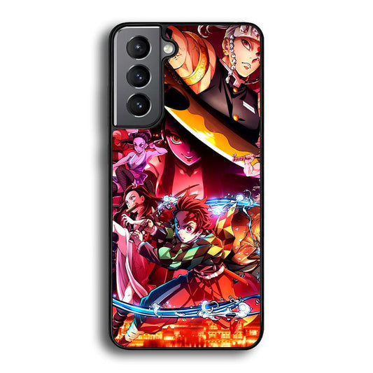 Demon Slayer Blades of Liberty Samsung Galaxy S21 Case-Rubber Black (2D Case)-Oxvistore