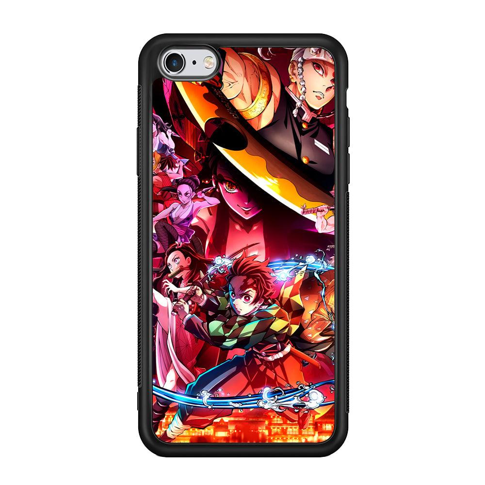 Demon Slayer Blades of Liberty iPhone 6 Plus | 6s Plus Case-Rubber Black (2D Case)-Oxvistore