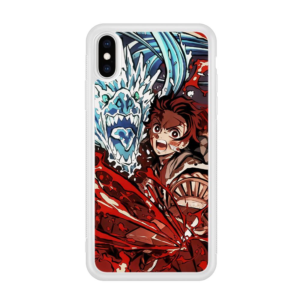 Demon Slayer Fire on The Ice iPhone X Case-Oxvistore