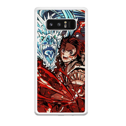 Demon Slayer Fire on The Ice Samsung Galaxy Note 8 Case-Oxvistore