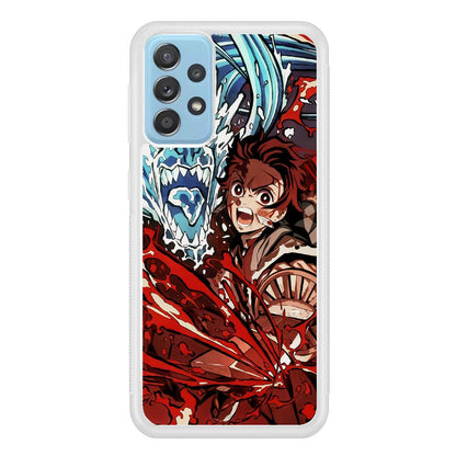 Demon Slayer Fire on The Ice Samsung Galaxy A72 Case-Oxvistore