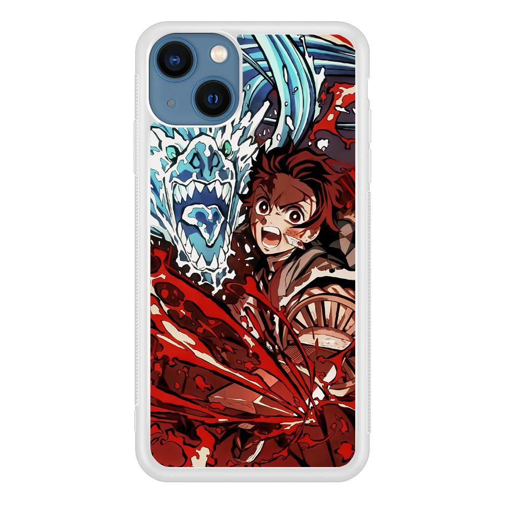 Demon Slayer Fire on The Ice iPhone 15 Plus Case-Oxvistore