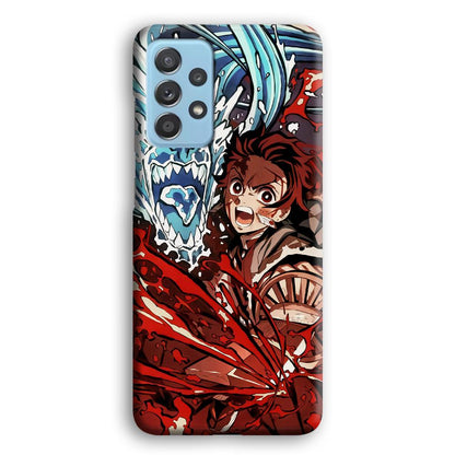 Demon Slayer Fire on The Ice Samsung Galaxy A72 Case-Oxvistore