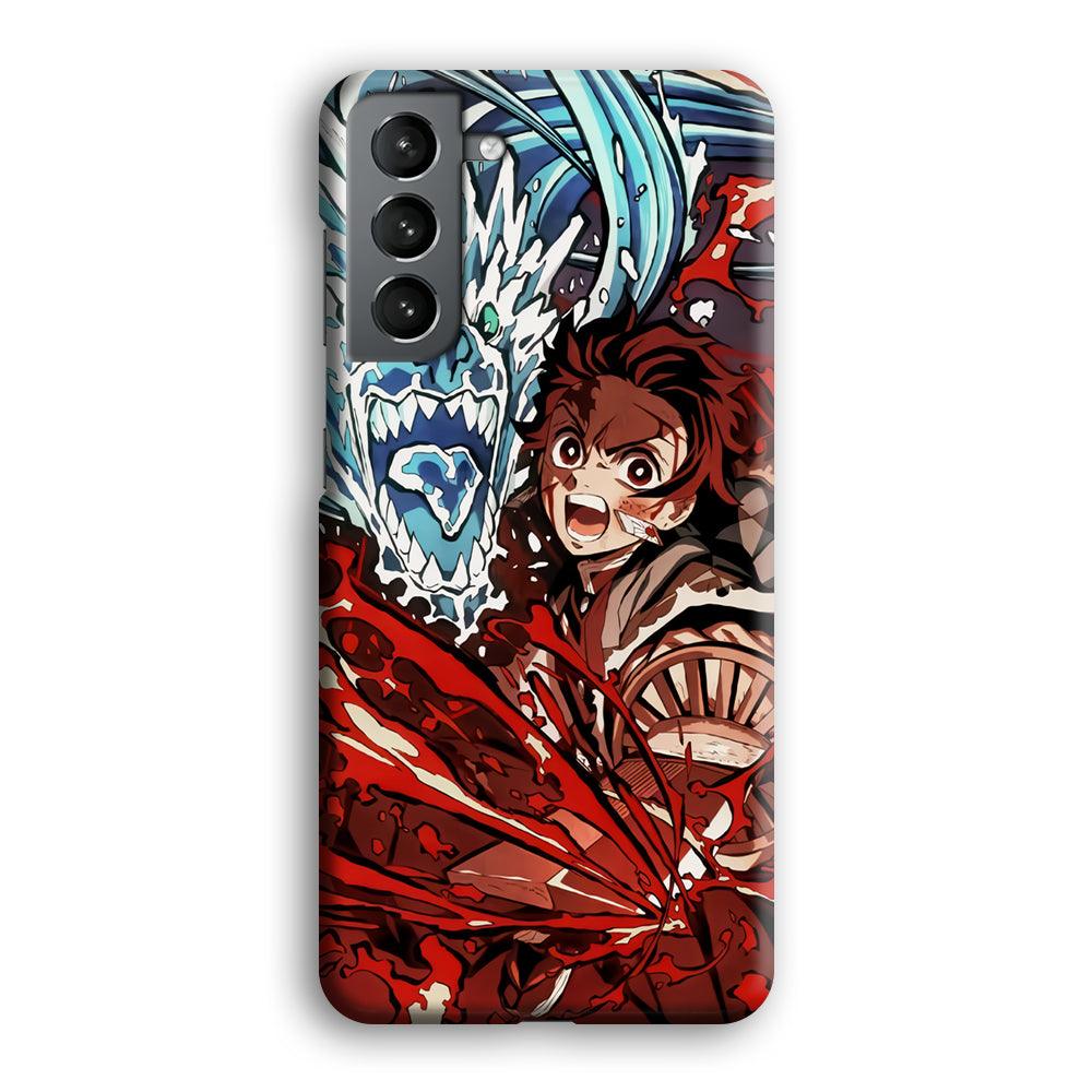 Demon Slayer Fire on The Ice Samsung Galaxy S21 Plus Case-Oxvistore