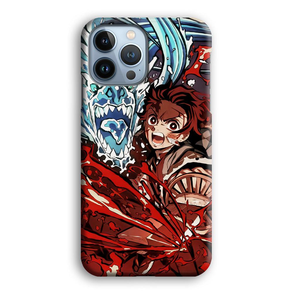 Demon Slayer Fire on The Ice iPhone 15 Pro Max Case-Oxvistore