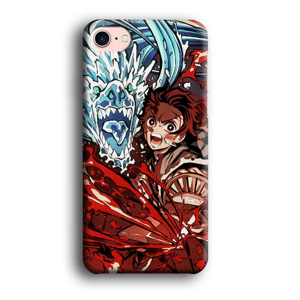 Demon Slayer Fire on The Ice iPhone 8 Case-Oxvistore