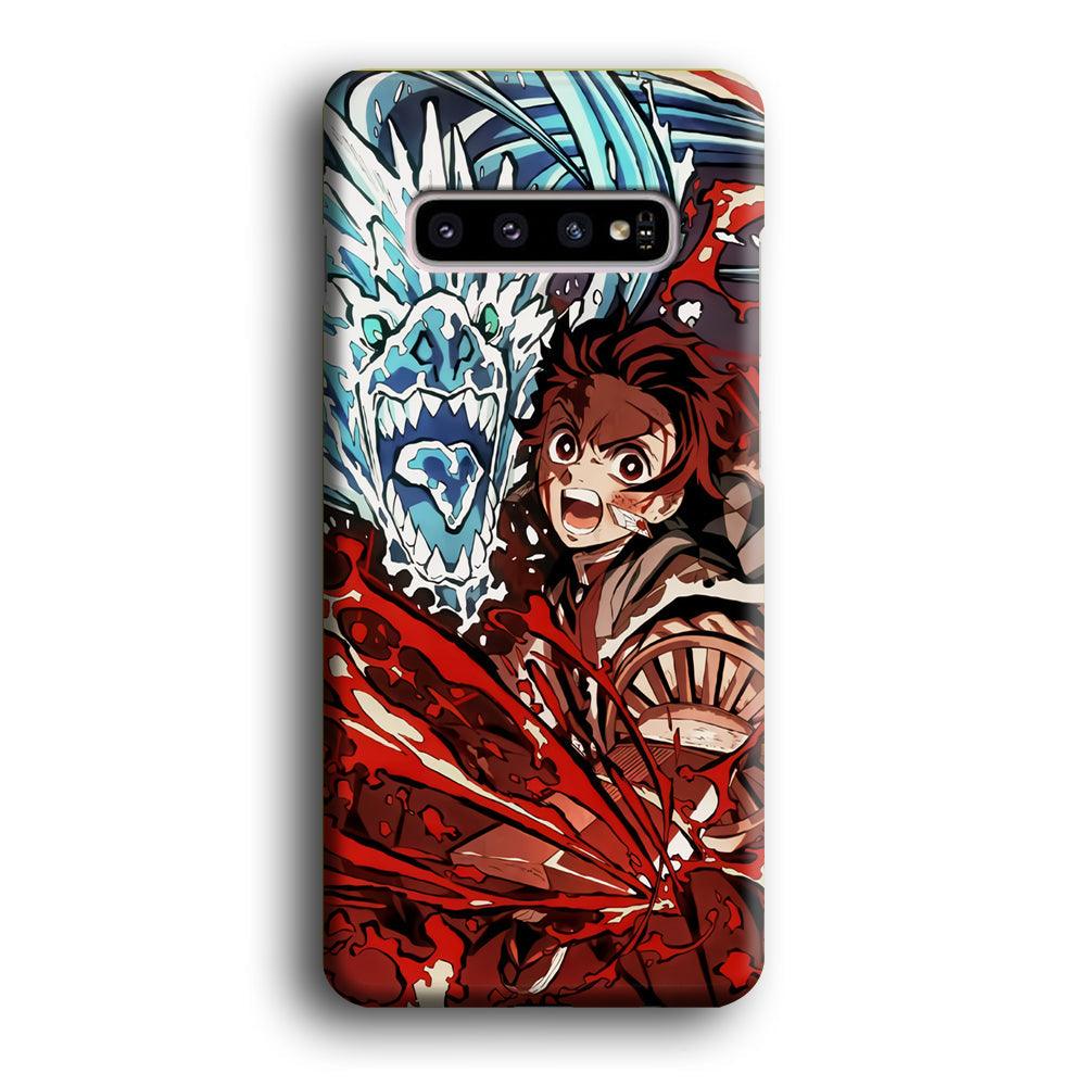 Demon Slayer Fire on The Ice Samsung Galaxy S10 Plus Case-Oxvistore