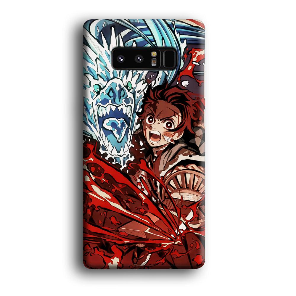 Demon Slayer Fire on The Ice Samsung Galaxy Note 8 Case-Oxvistore