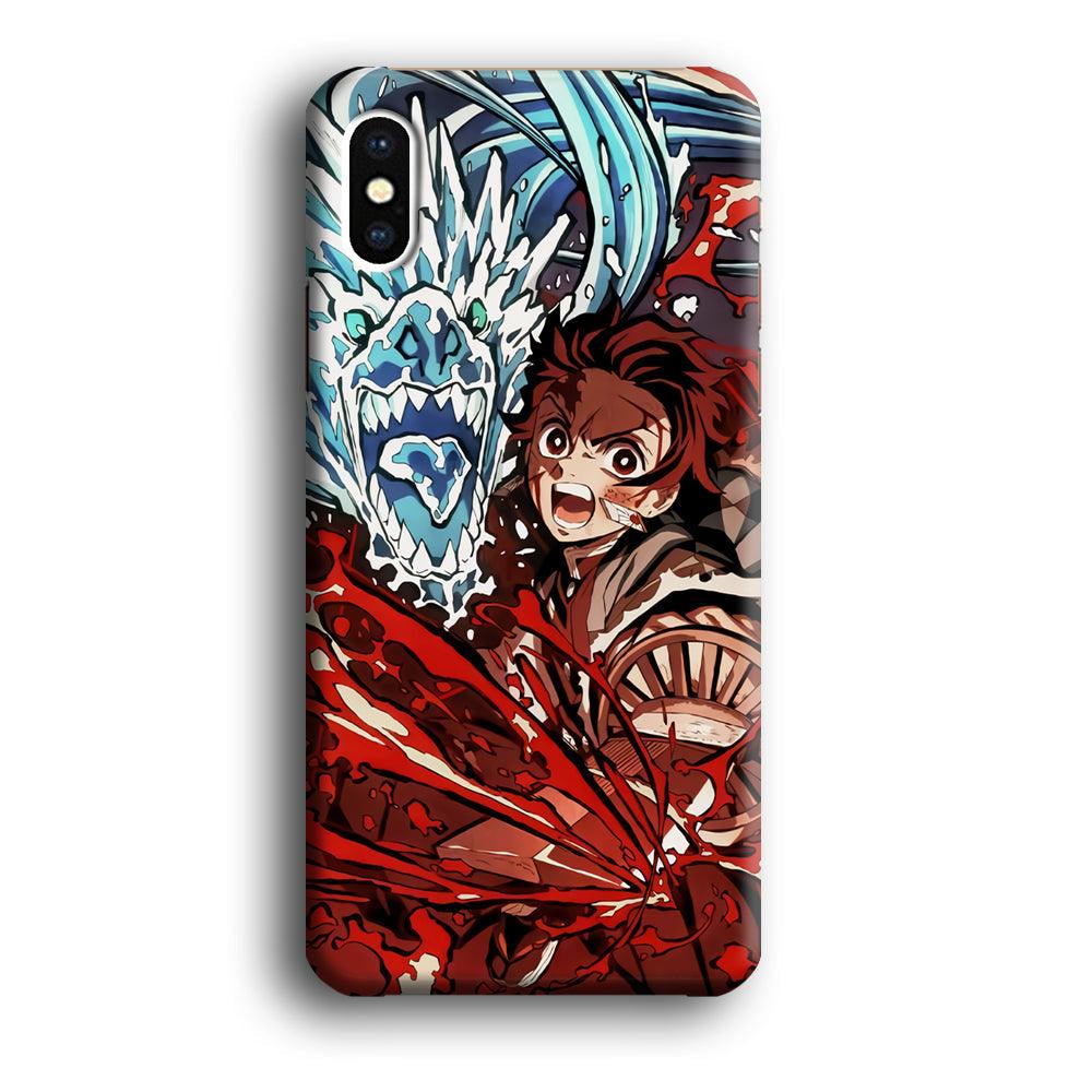 Demon Slayer Fire on The Ice iPhone X Case-Oxvistore