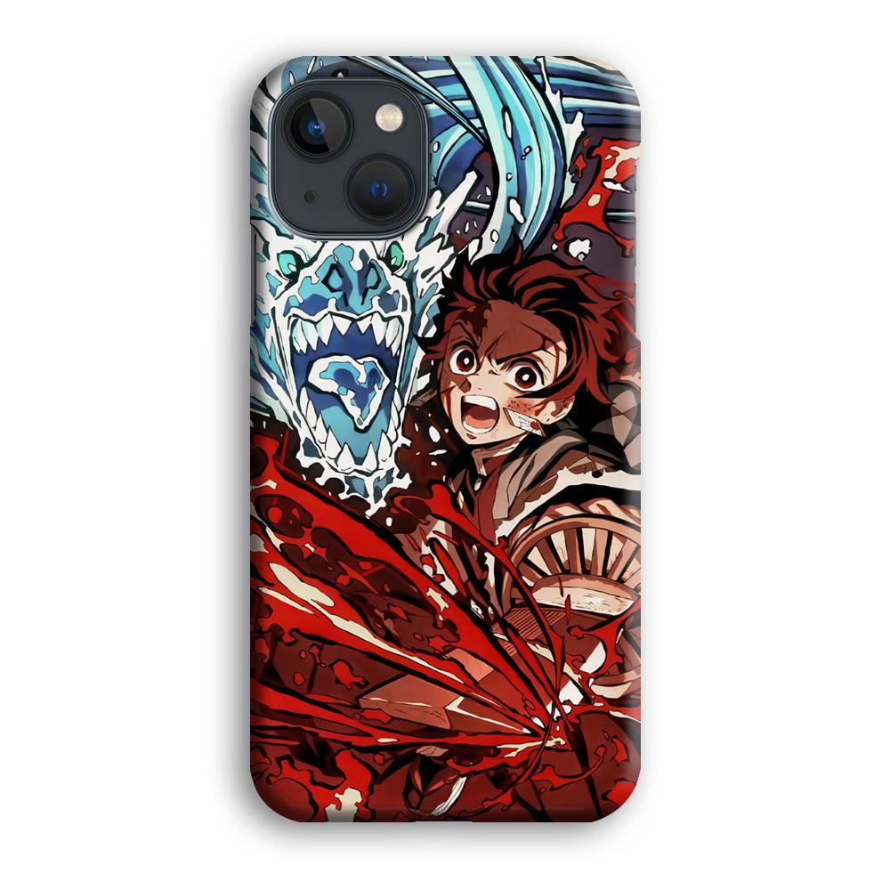 Demon Slayer Fire on The Ice iPhone 15 Plus Case-Oxvistore