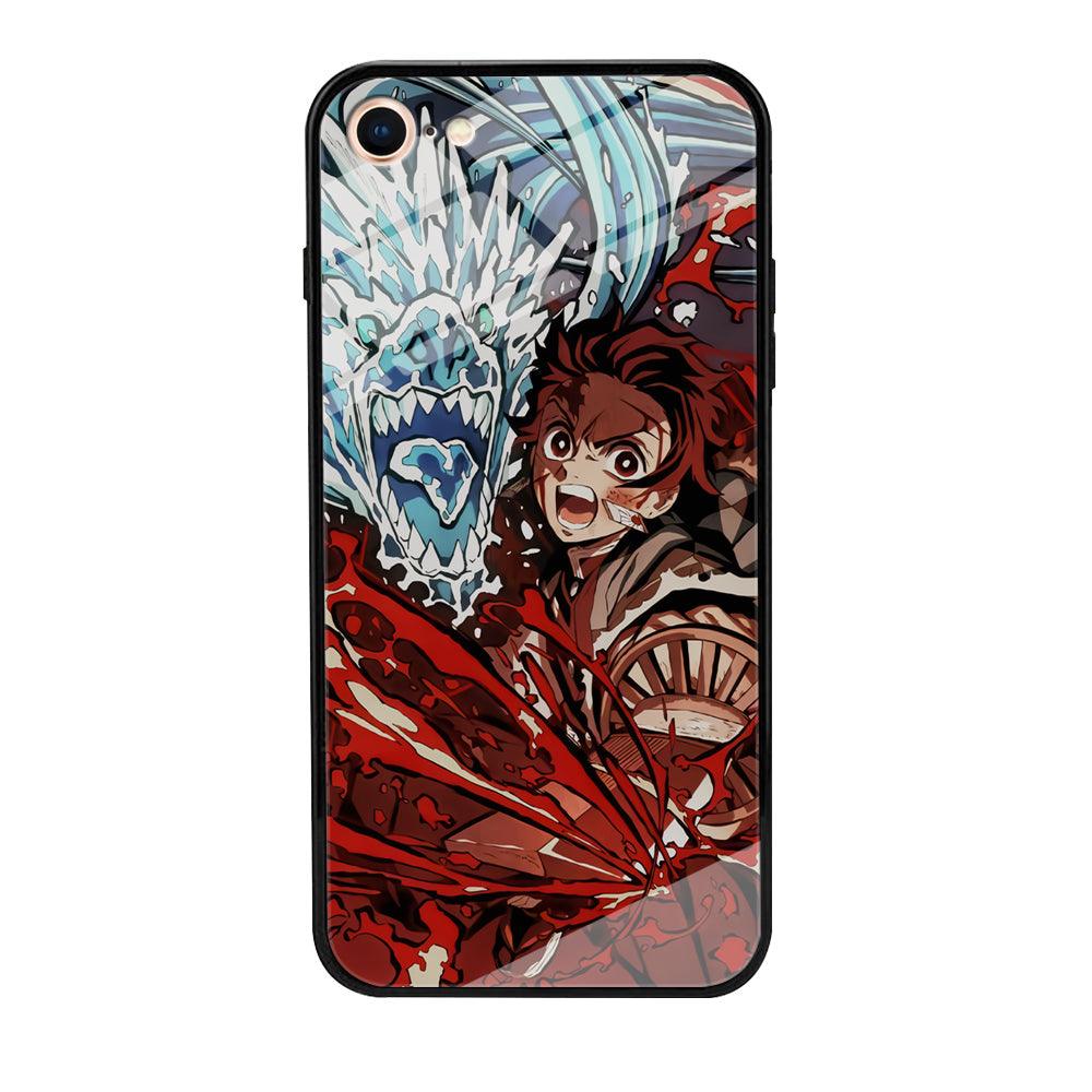 Demon Slayer Fire on The Ice iPhone 8 Case-Oxvistore