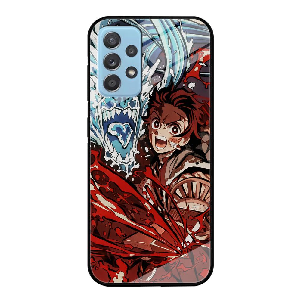 Demon Slayer Fire on The Ice Samsung Galaxy A52 Case-Oxvistore