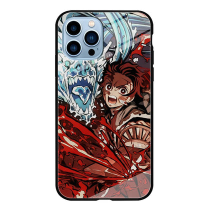 Demon Slayer Fire on The Ice iPhone 13 Pro Case-Oxvistore